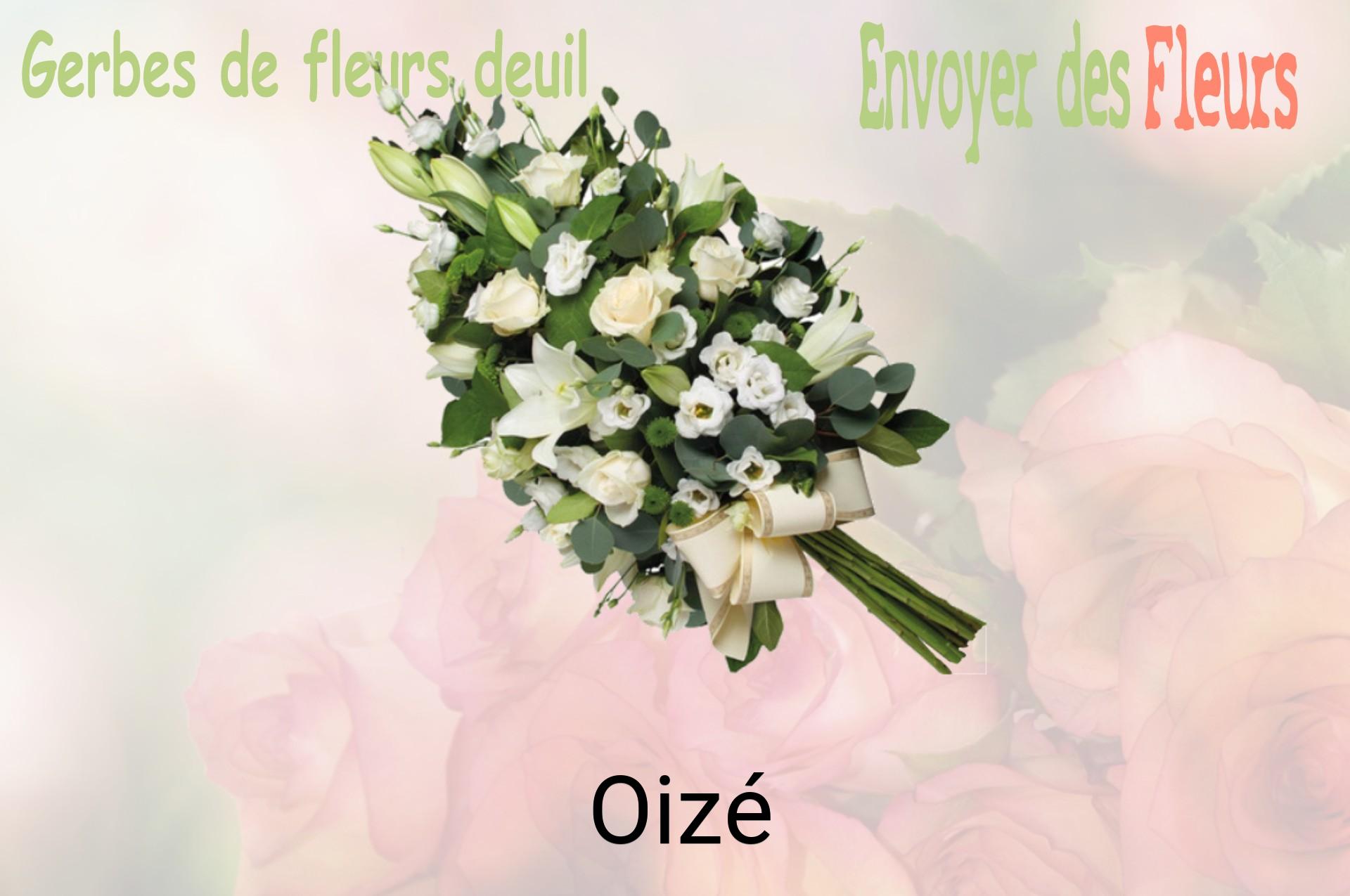 Gerbe de fleurs de deuil livrée à Oizé